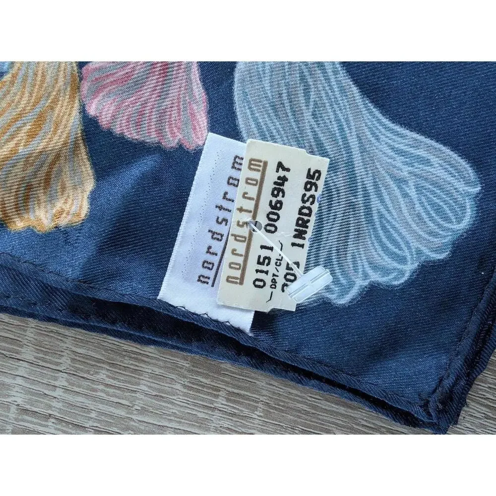NWT Vintage Nordstrom 100% Silk Square Scarf Floral Cottagecore 35x35 - Picture 2 of 4